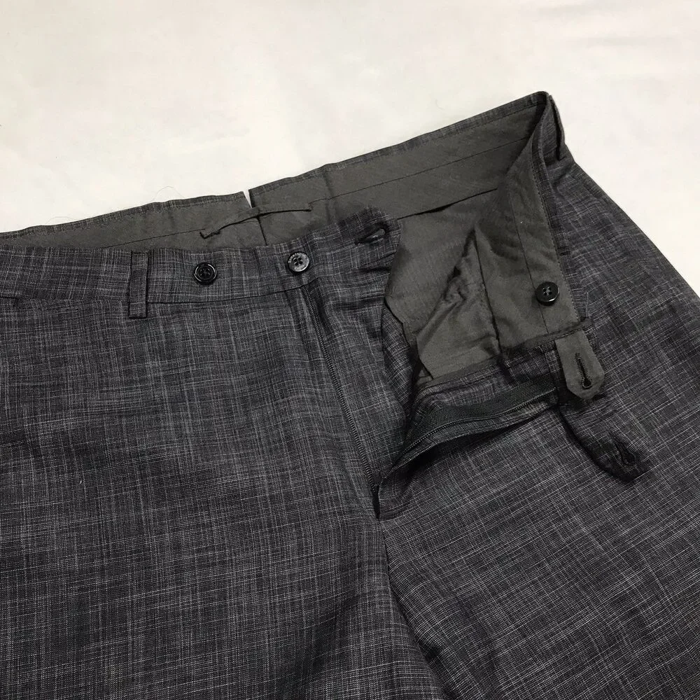 ERMENEGILDO ZEGNA Milano Dress Pants Men 56R (36x30) Gray Wool Silk Suit Trouser